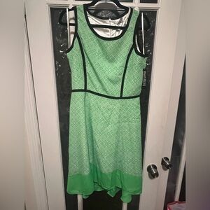 NWT New York & Company Green  A-Line Midi Dress Size Medium